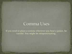 Comma Uses - MsSaraJSpencer