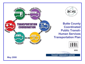 Public Transit-Human Services Transportation Coordination Plan for