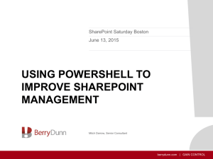 Using PowerShell to improve SharePoint management