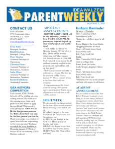 Parent Weekly - 01/05/2015 - IDEA Public Schools / Homepage