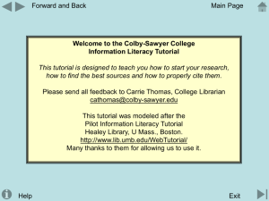 Inforation Literacy - Colby