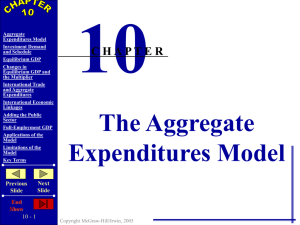Chapter 10 - Aggregate Expenditures: