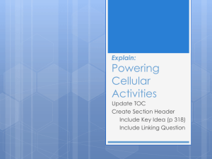 Explain Powering Cellular Activities