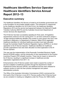 Healthcare Identifiers Service Annual Report 2012-13