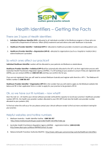 Healthcare Provider Identifier—Individual (HPI