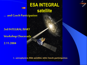 ESA INTEGRAL satellite and Czech Participation