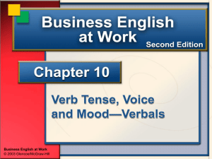 Verb Tense, Voice, and Mood—Verbals