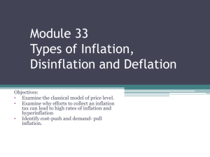 Module 33 Types of Inflation, Disinflation and Deflation