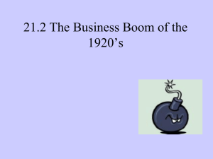 The Business Boom of the 1920's