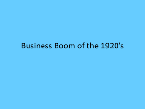 Business Boom of the 1920's