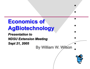 Economics of AgBiotechnology – William W. Wilson