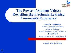 The Power of Student Voices: Revisiting the Freshman Learning