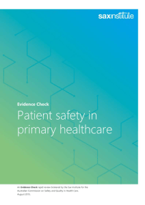 Patient safety in primary healthcare