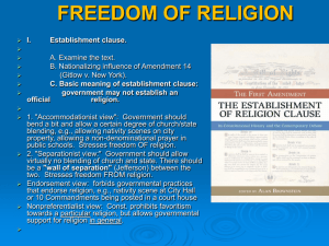 Freedom of Religion Lecture