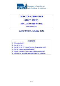 Dell Desktop Pricing Schedule: For Staff