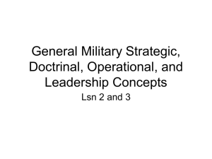 General Military Strategic, Doctrinal, Operational, and Leadership