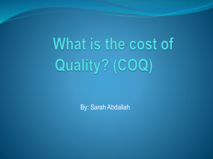 What is the cost of Quality? - wos-sqa