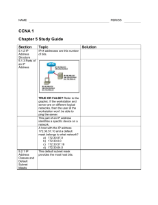 CCNA 1 Chapter 5 Study Guide Section Topic Solution