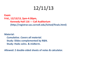 ppt with announcements and exam info UPDATED 12/11/13