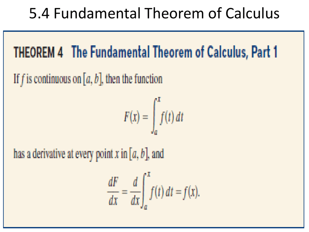 Fundamental Theorem Of Calculus Part 2