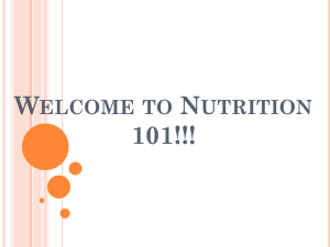 Welcome to Nutrition 101Fall2008!!!.