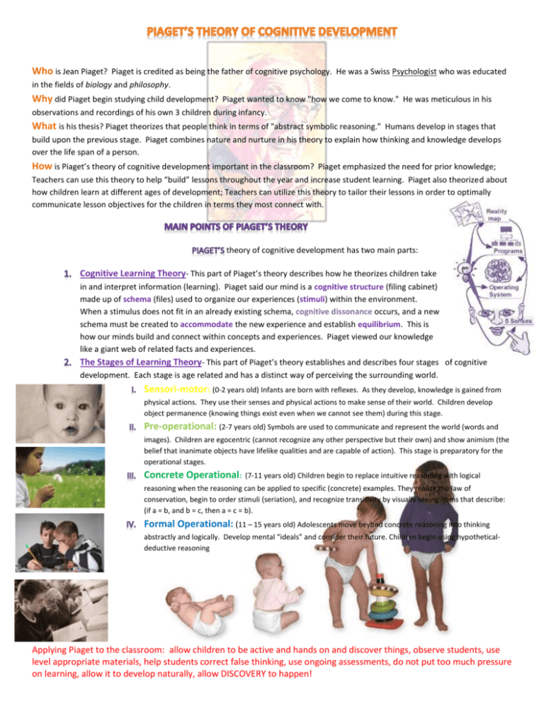 Cognitive development theory online example