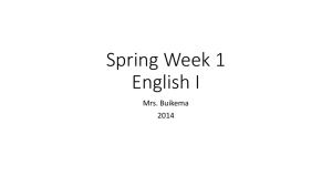 English I Spring Week 1