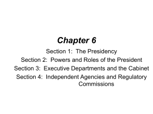 Chapter 6 The Executive Branch - Waverly