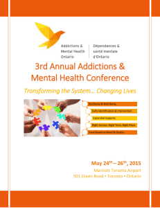 Objectives/Intended Outcomes - Addictions and Mental Health Ontario