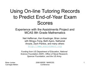Using On-line Tutoring Records to Predict End-of