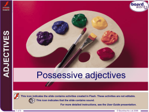Possessive adjectives - BSAK French Department