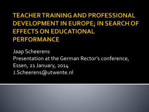 Teacher Training and Professional Development in