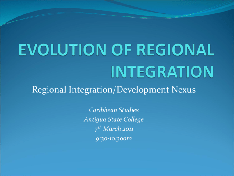 Evolution Of Regional Integration