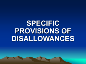 specific provisions of disallowances