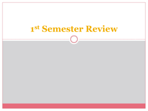 1st Semester Review - Geary County Schools USD 475