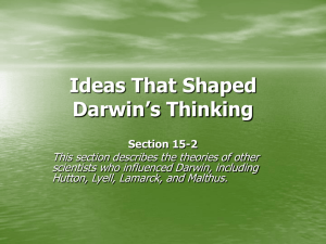 Ideas That Shaped Darwin's Thinking