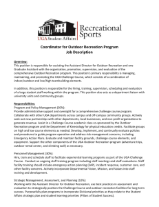Coordinator for Outdoor Recreation Program Job Description