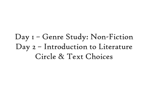 Non-Fiction Literature Circle Text Choices