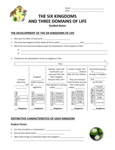 Guided Notes 2014 Six Kingdoms and Three Domains of Life