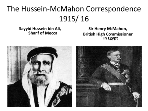 The Hussein-McMahon Correspondence 1915/ 16