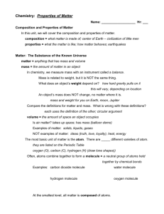 Properties of Matter LO Teacher