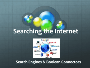 Internet Searches and Boolean Connectors - Grade 6 Design