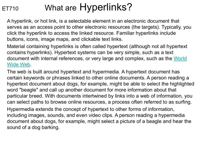 ET710 What Are Hyperlinks 