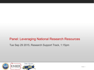 Leveraging National Research Resources