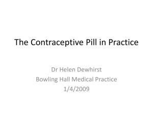 contraception - the pill in practice