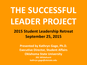The Successful Leader Project - Oklahoma State Regents for Higher