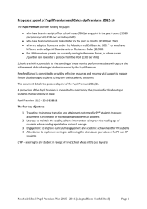 Pupil Premium 2015 – 2016 £52012 - Newfield School & Specialist