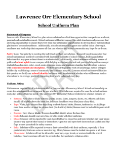 Lawrence Orr Elementary School School Uniform Plan