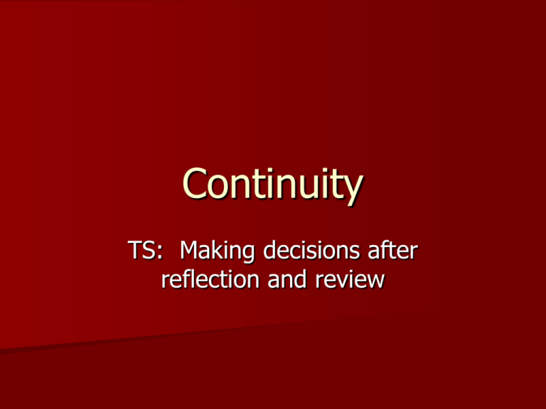 What Continuity Mean