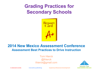 Grading Practices for Secondary Schools